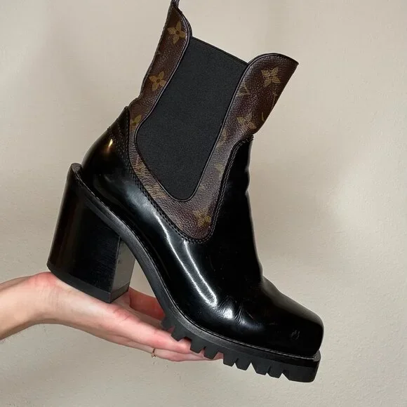 Louis Vuitton Patent Monogram Boots - Picture 2 of 3